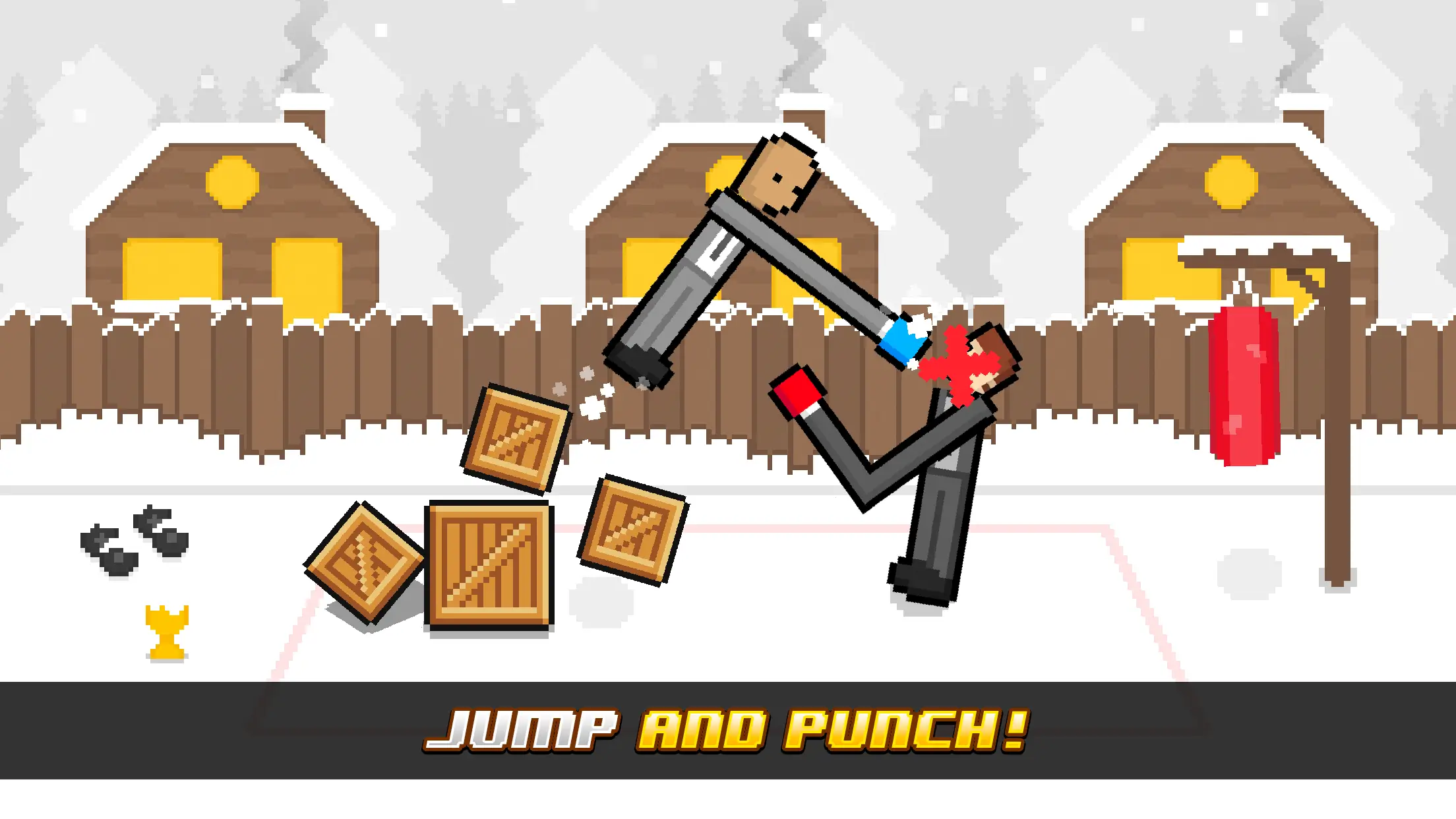 Player landing knockout punch in Boxing Random