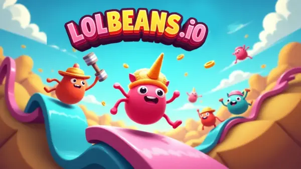 Bean character avoiding swinging hammers in LOLBeans.io obstacle race