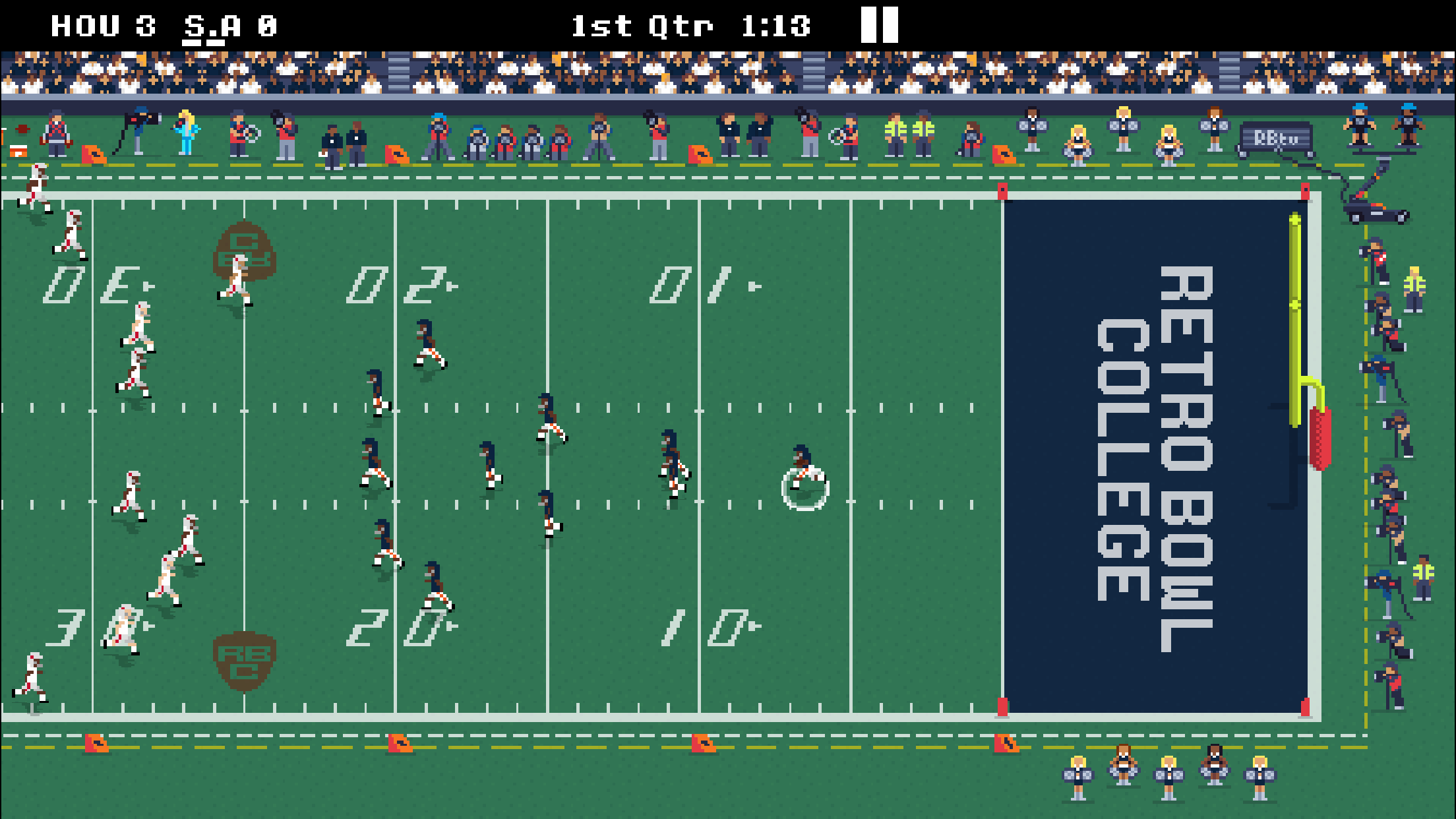 Retro Bowl College controls and gameplay mechanics