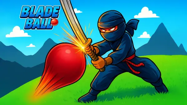 Player blocking ball in Blade Ball online game
