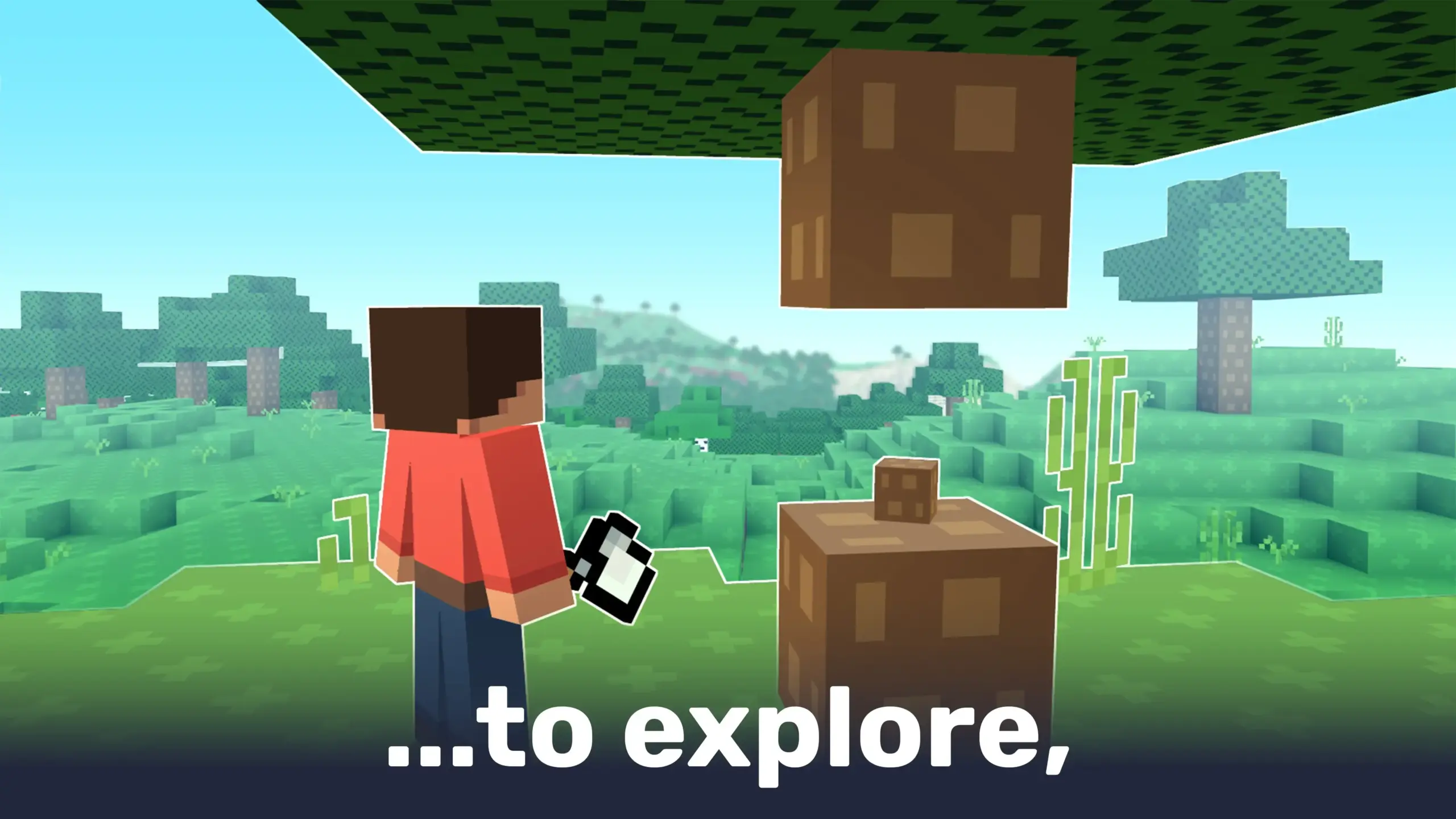 inecraft-style world in Bloxd.io Unblocked with a character exploring the open landscape and gathering blocks.