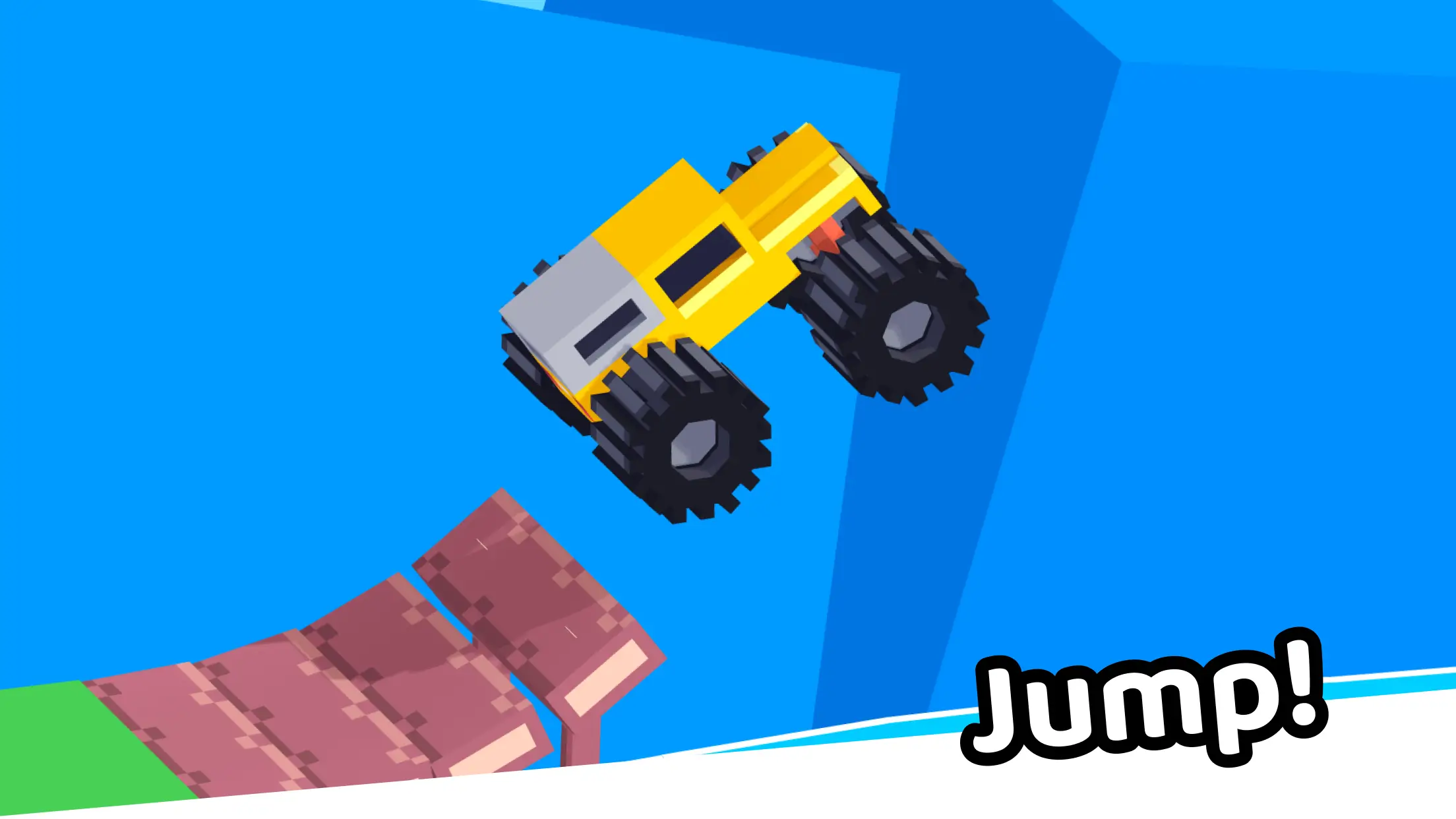 Player completing a high jump in Drive Mad