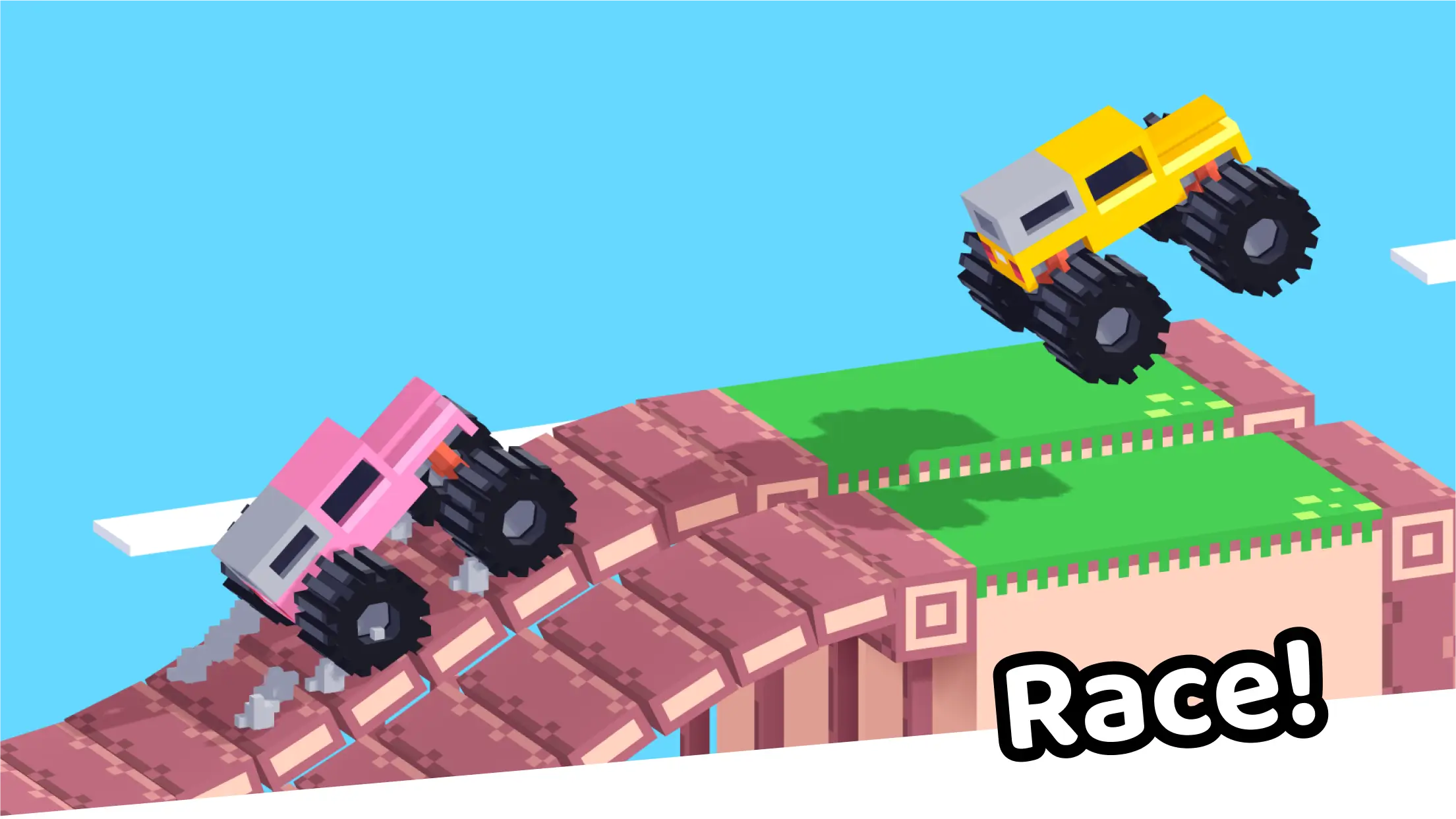 Screenshot of Drive Mad racing through a tricky ramp