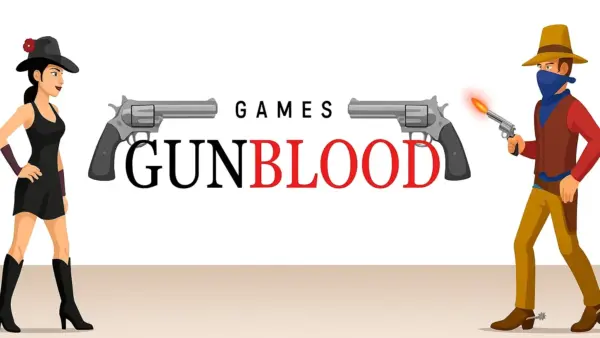 Intense 1v1 gunfight action in Gunblood game