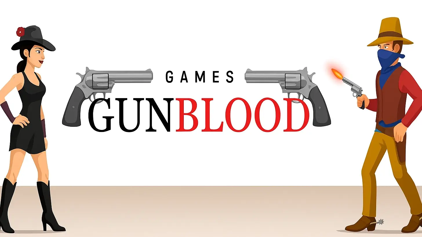 Intense 1v1 gunfight action in Gunblood game