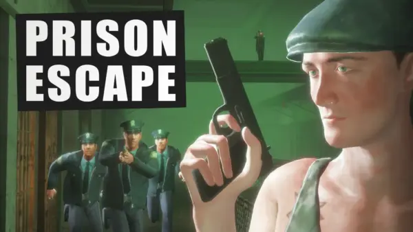 Prison Escape game cover showing prisoner planning breakout