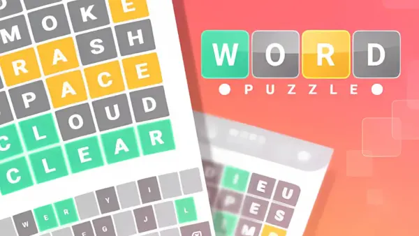 A game board from the Wordler game, showing a guess with green, yellow, and gray letter tiles.