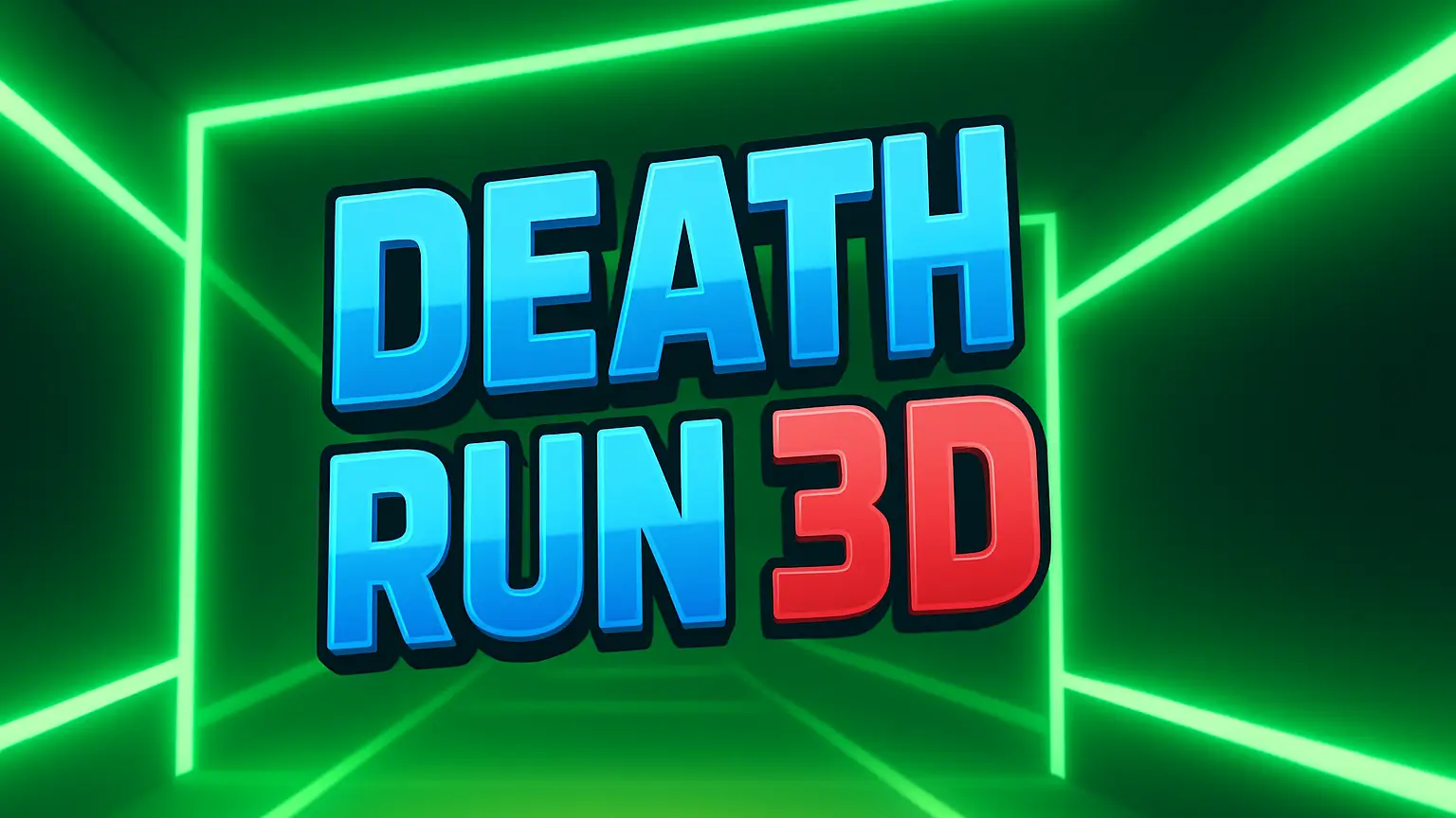 A vibrant, first-person view of speeding through a neon tunnel filled with chaotic, moving blocks in the Death Run 3D game.
