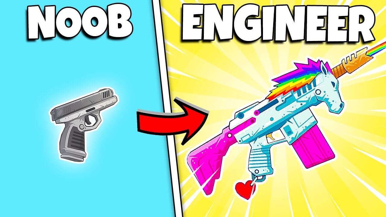Gun upgrade in Gunspin game