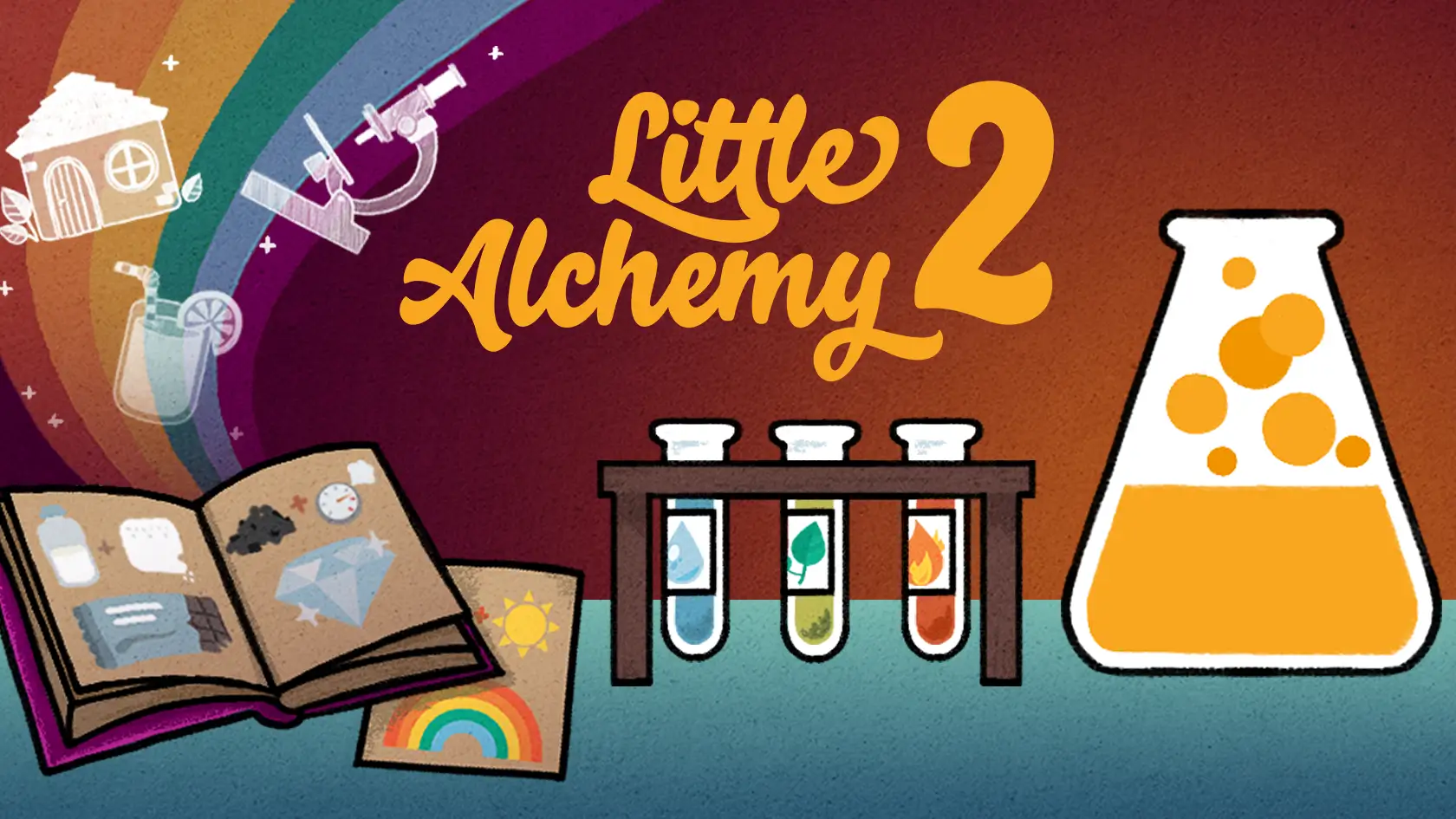 Workspace with Air, Earth, Fire, and Water elements in Little Alchemy 2