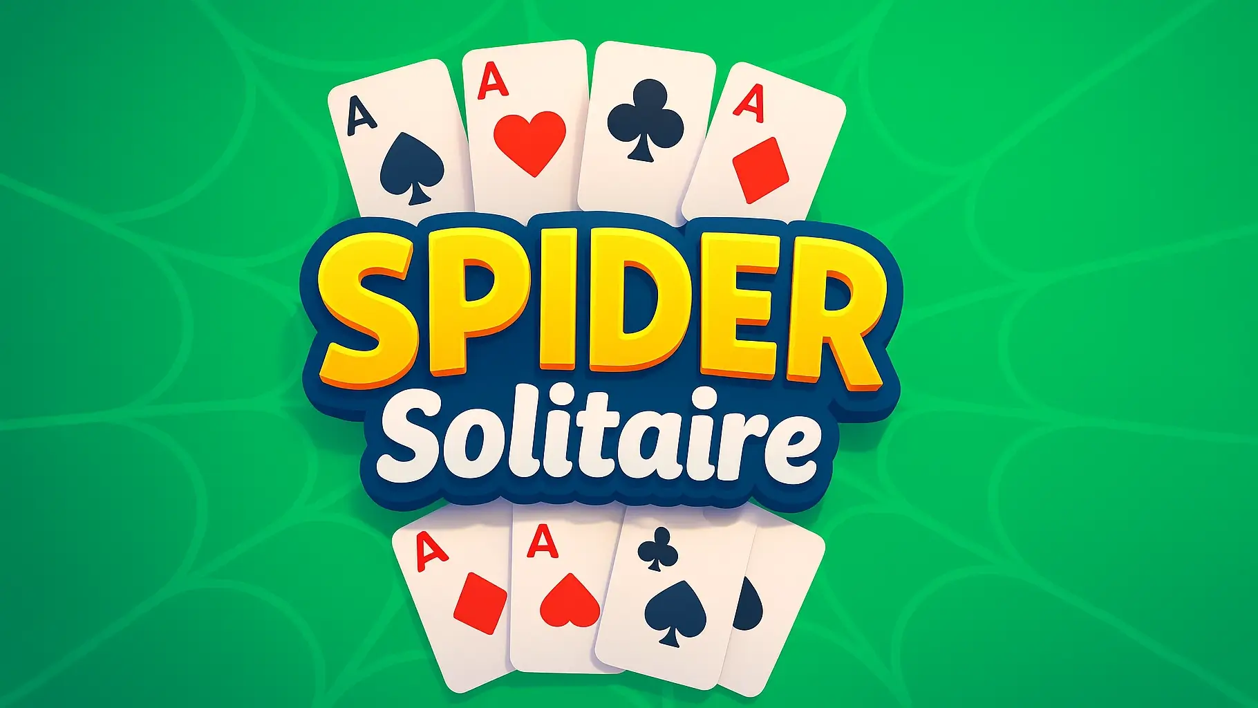 A game board of Spider Solitaire, showing cards arranged in ten columns with a completed sequence being moved to the foundation.
