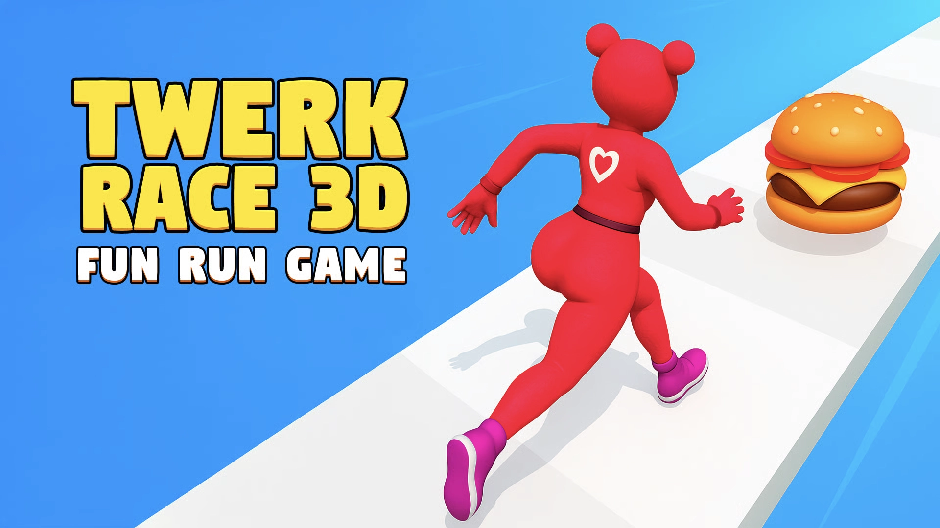 Slim character dodging obstacles on glass platform in Twerk Race 3D