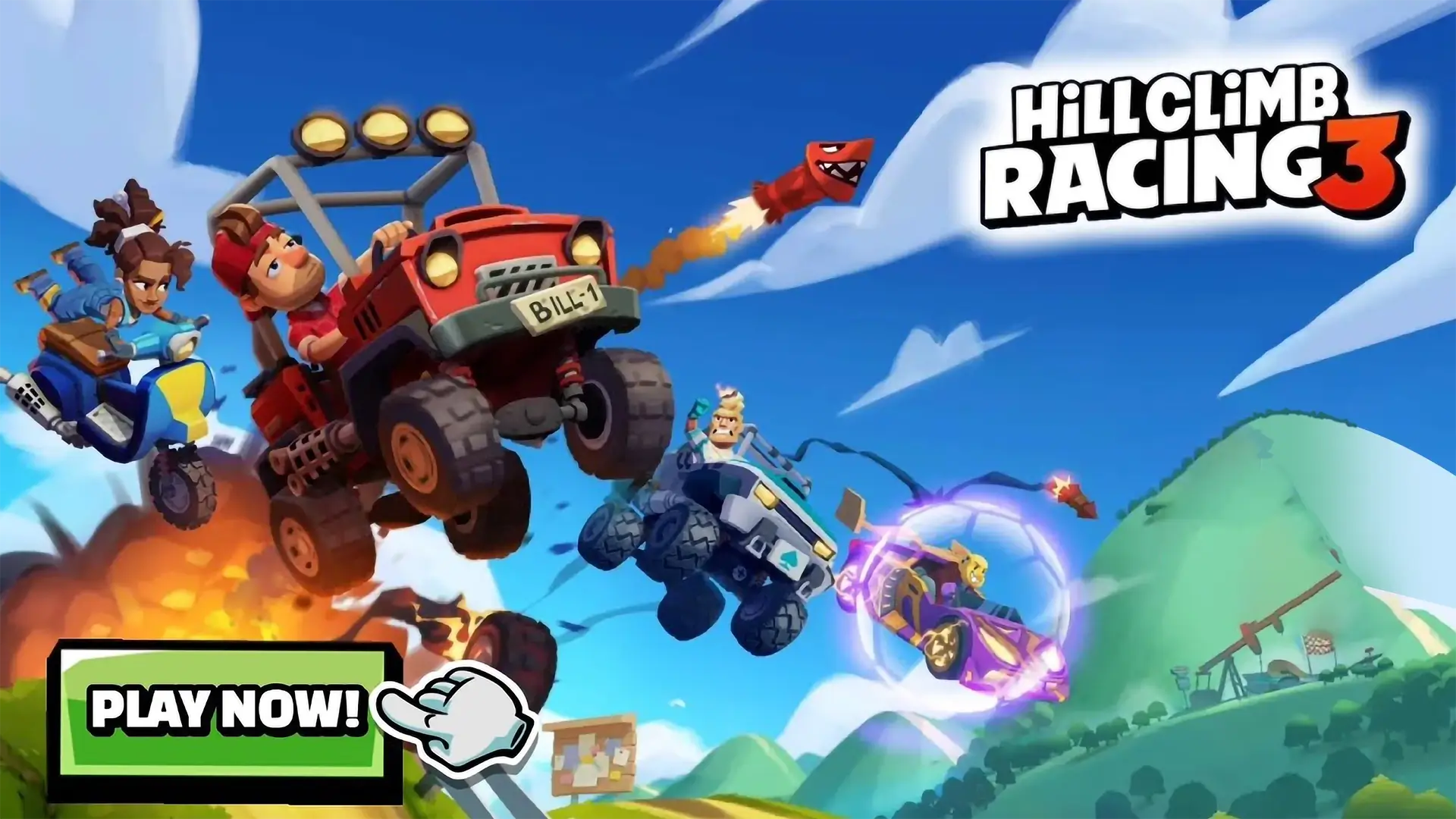 Hill Climb Racing 3 Online gameplay screen