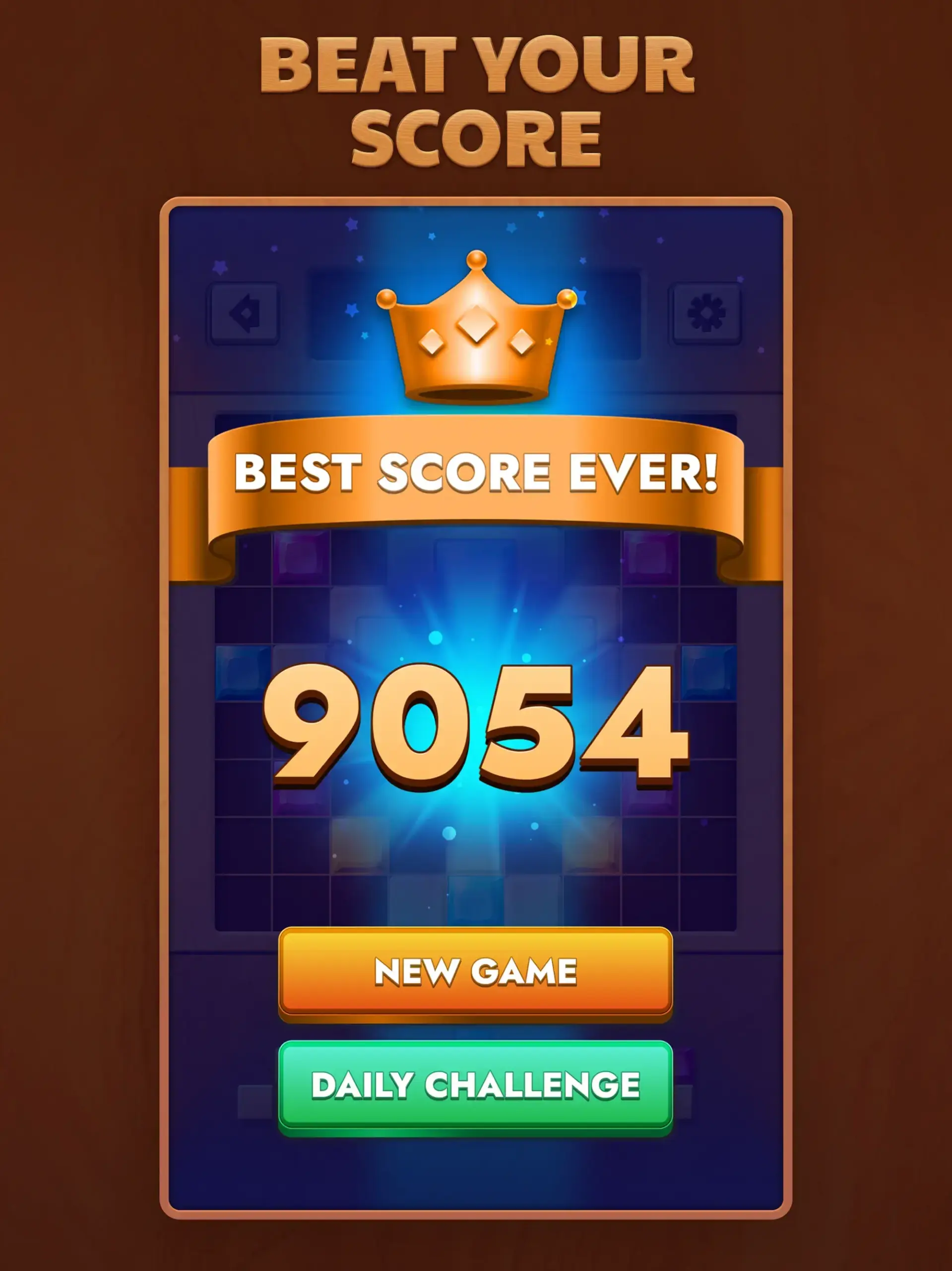 Best Score ever screen in Woodoku game