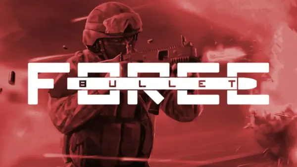 Player aiming in Bullet Force browser FPS with custom rifle skin