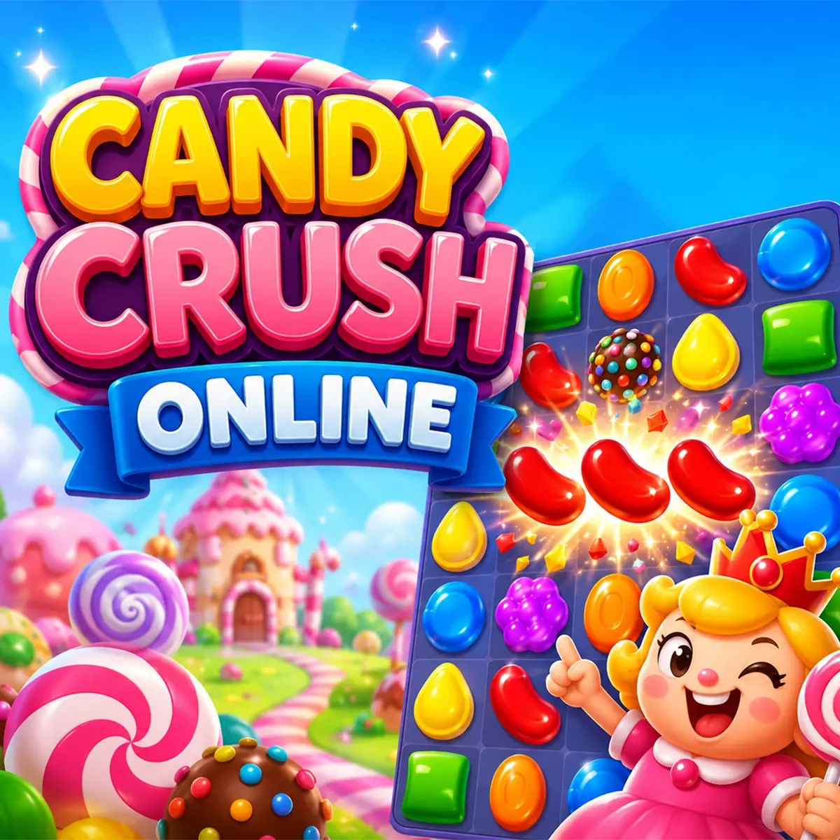 Player making a special combo in Candy Crush online browser game