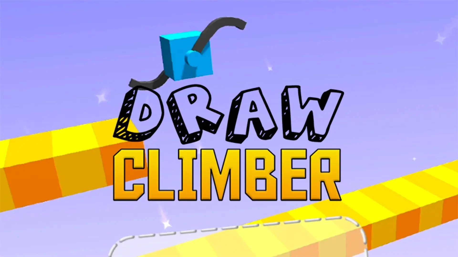 A character from the Draw Climber game with creatively drawn legs, racing against an opponent on a colorful obstacle course.