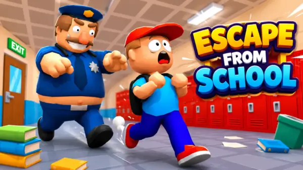 Player character navigating a classroom in Escape From School