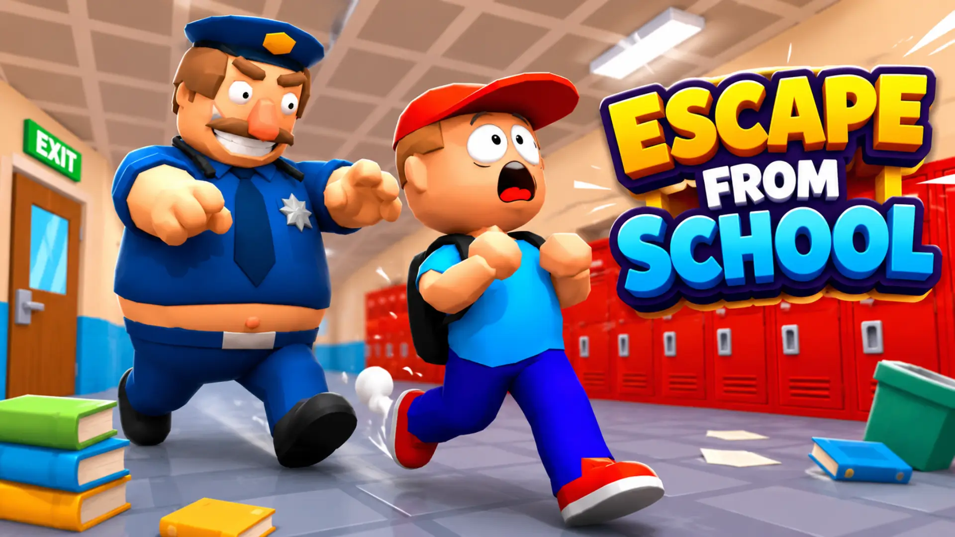 Player character navigating a classroom in Escape From School