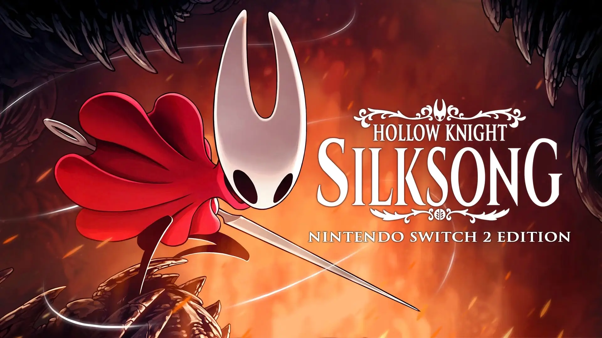 The protagonist Hornet, standing in a vibrant and mysterious new environment from the game Hollow Knight: Silksong.