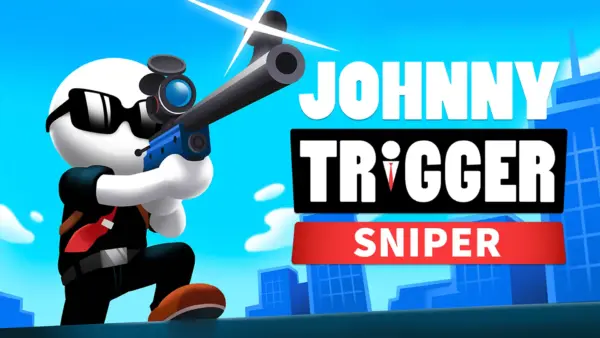 Johnny Trigger Sniper game cover showing sniper aiming from rooftop