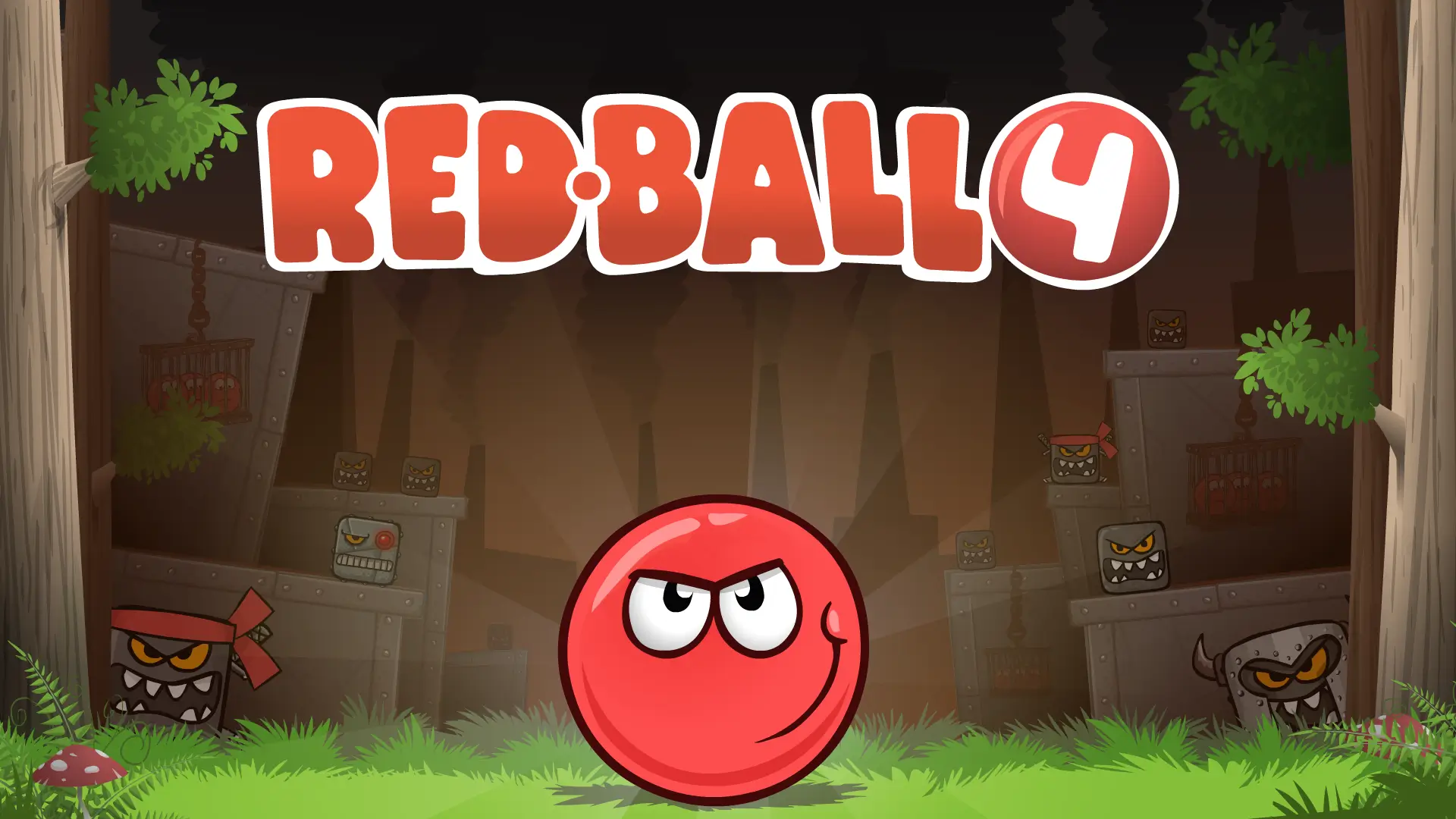 Red Ball 4 game cover showing the red hero ball and evil cube enemies