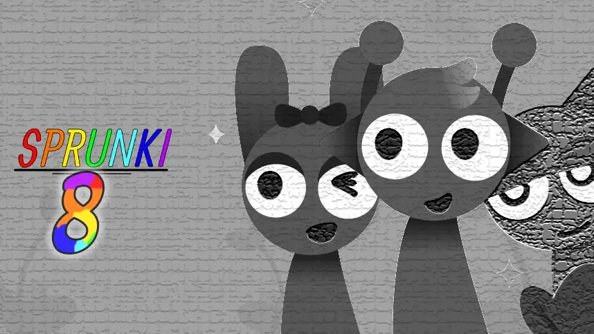 Sprunki Phase 8 gameplay showing horror characters creating spooky beats