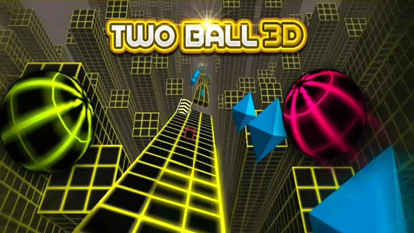 Screenshot of two players competing in Two Ball 3D multiplayer mode