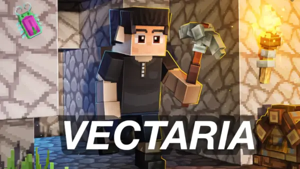 Vectaria.io game cover showing multiplayer block world adventure