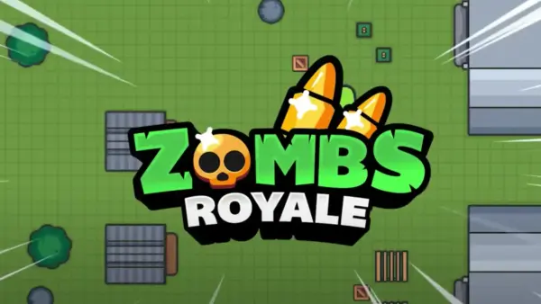 ombs Royale top-down gameplay with weapons and toxic gas
